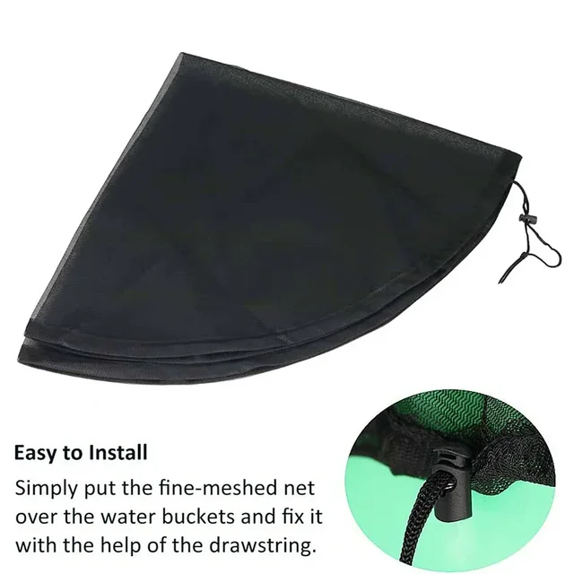 60CM Mesh Cover Netting For Rain Barrels PE Water Collection Buckets Anti Mosquito Water Protection Tank Raindrop Harvesting 5