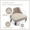 Dining Chairs Set of 6, Linen Channel Tufted Kitchen Dining Room Chair with Curved Wood Legs, Fabric Upholstered Dining Chairs 3