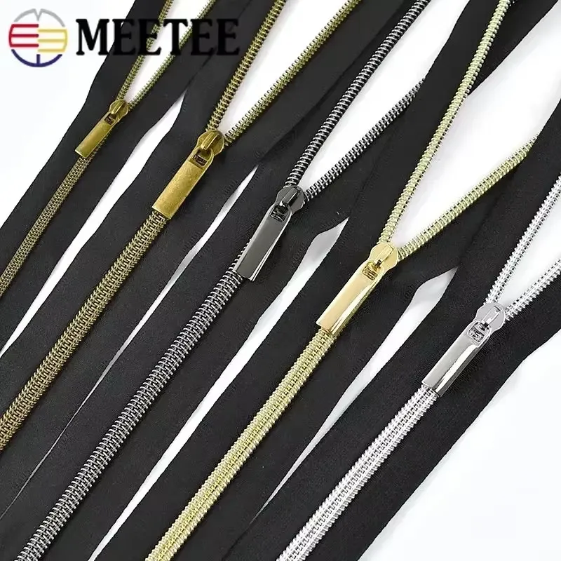 2/5/10M 3# 5# Nylon Zippers Luggage Strap Instant Zipper Slider Puller Clothing Closures Zips Roll Coil for Bags Zip Repair Kit