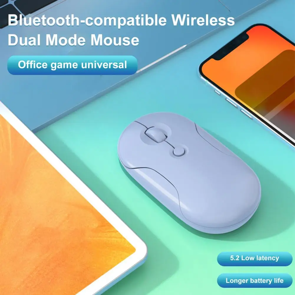 

Wireless Mouse Concise Three-gear DPI Sensitive 2.4G Bluetooth-compatible Charging Mouse for Home
