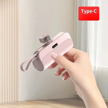 Mini Power Bank Fast Charging External Battery for IPhone , Adroid Built in Cables 13