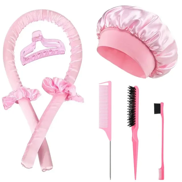 Ensemble de fer à friser sans chaleur, capuchon de nuit, ensemble de rouleaux de cheveux, bigoudis paresseux, bandeau, rouleaux de poils, brosse à poils, outils de coiffure 1