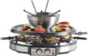 600ml Fondue Pot with 8 Forks and Electric Raclette, Dual Adjustable Thermostats, Perfect Fondue Grill Combo for Family Fun 1