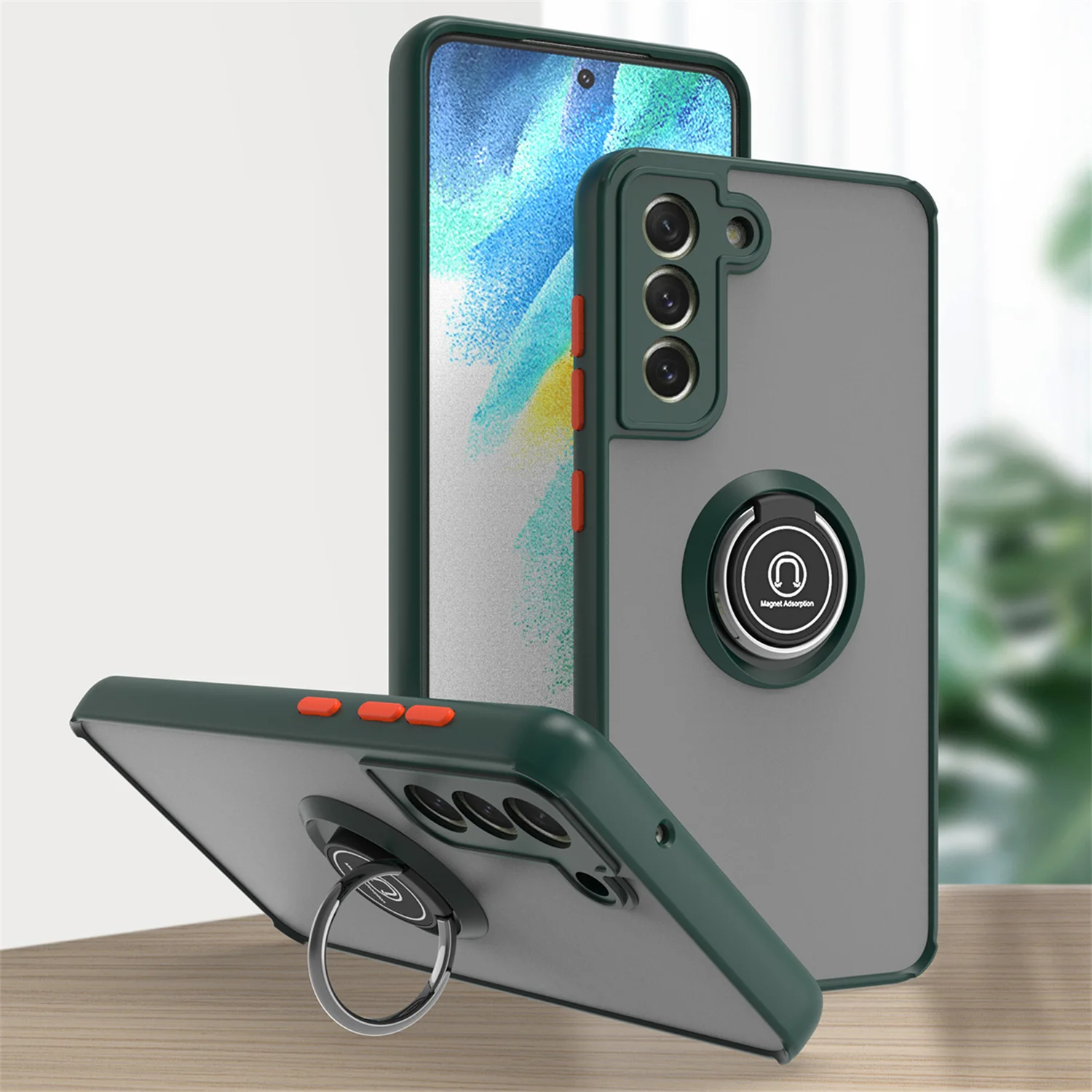Shockproof Magnetic Ring Holder Case with Stand Cover