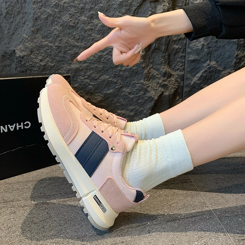 Women's Trendy Casual Shoes Spring 2024 Street Style Korean Ladies Version Gump Sneakers Female Running Shoes Height Increasing