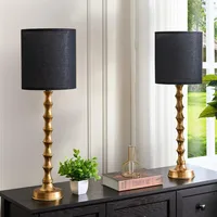 30.5" Gold Buffet Lamps Set of 2 with Black Shade, Buffet Table Lamps Set of 2 for Living Room, Black Gold Lamps for Dining Room 1