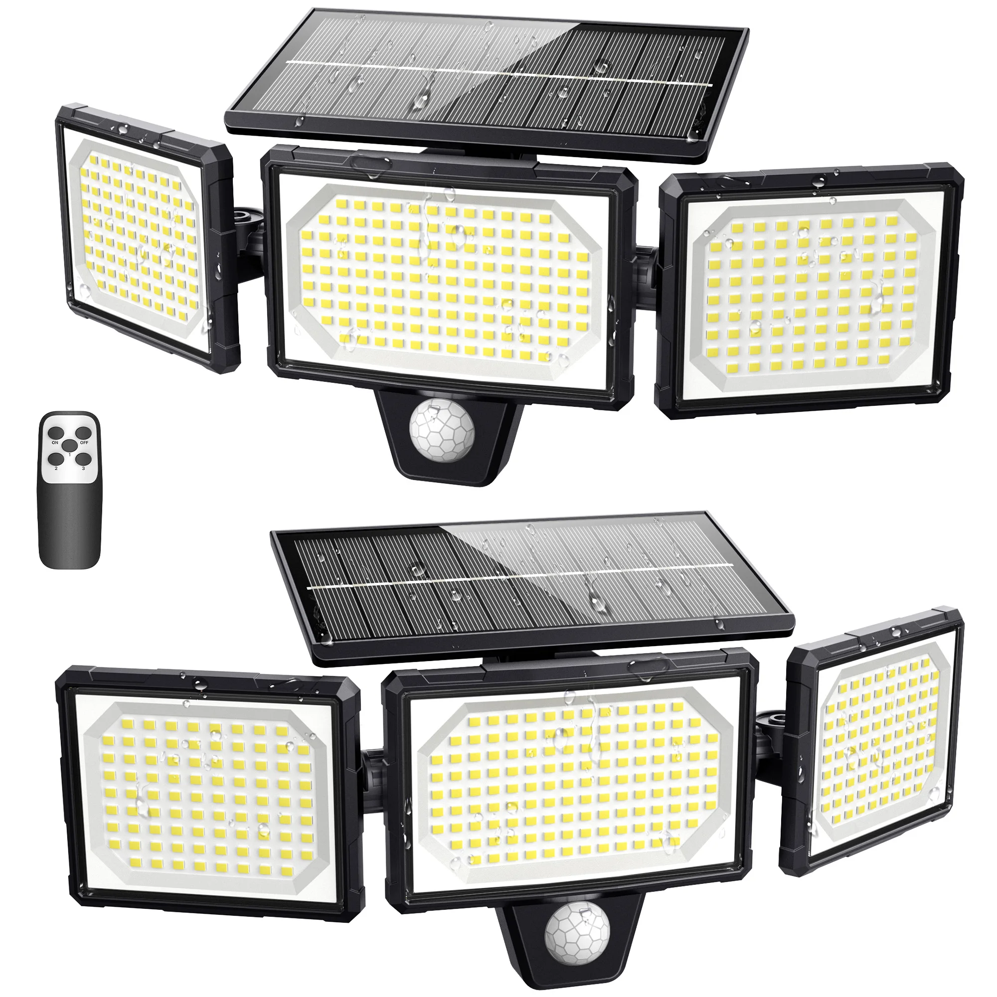 Luci solari da esterno 254LED impermeabili, con sensore di movimento illuminazione solare divisa con prolunghe illuminazione di sicurezza da giardino | Leroy Merlin