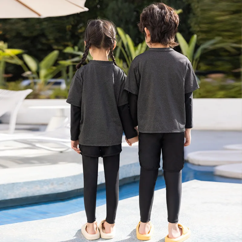 Girls/Boys Rash Guards 3 pieces/set Swimsuit Long Sleeve Bathing Suit Shirt+Shorts+Long Pants Sun Protective Beachwear