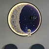 Modern Moon Wall Lamp Creative Home Decor with Clock Room Decoration Hanging Decorations Simple Bedroom Bedside Atmosphere Lamp 4
