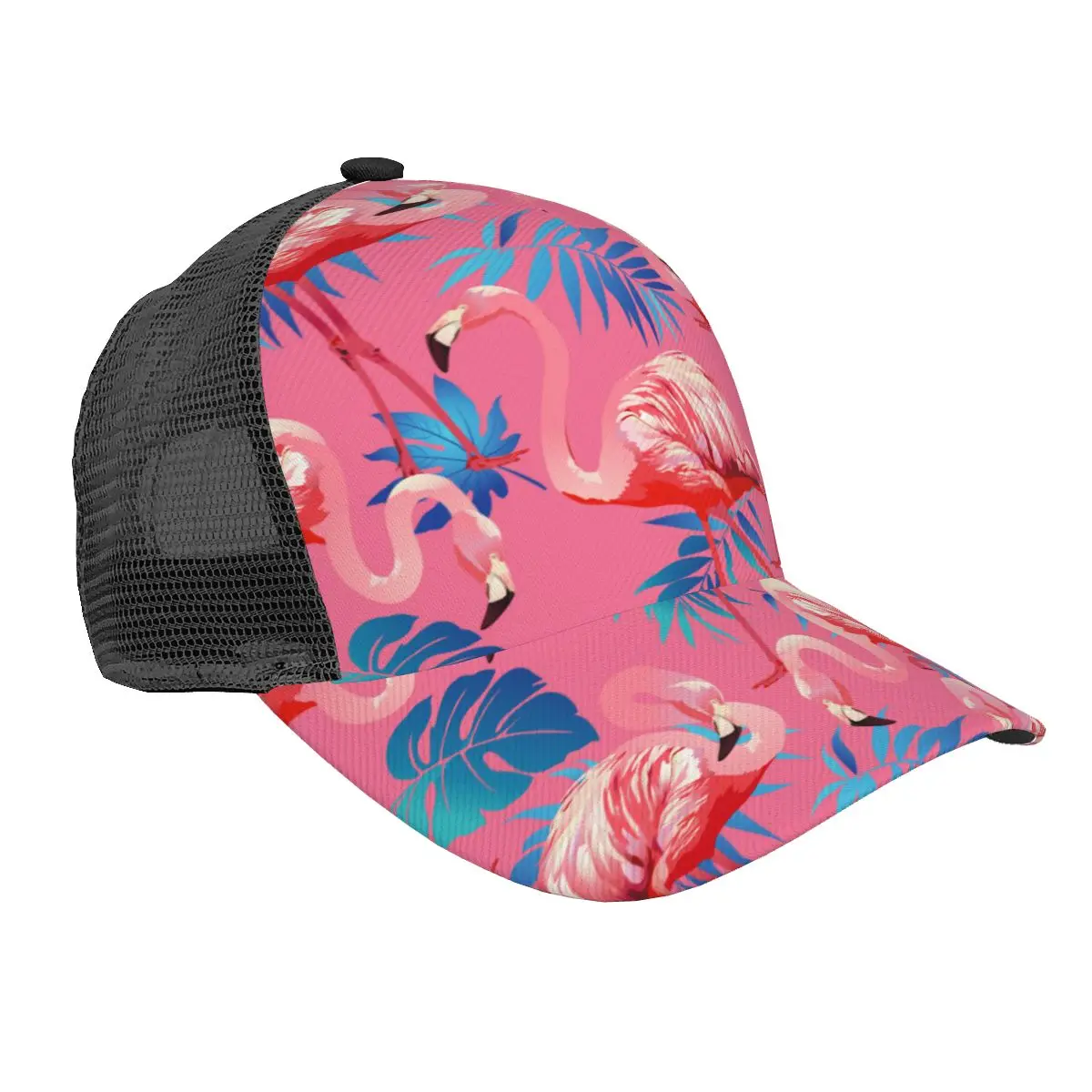 

Flamingos 3D Print Curved Brim Mesh Baseball Cap Casual Sun Hat for Men Women