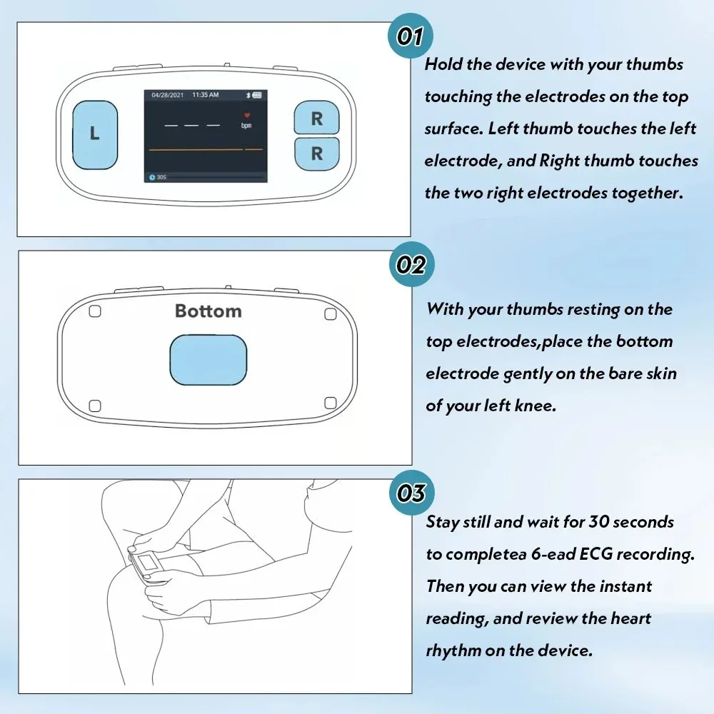Digital ECG Holter Monitor Bluetooth App EKG Heart Rate Monitor Wireless Machine 6 Lead EKG M&aacute;quina ecg monitor