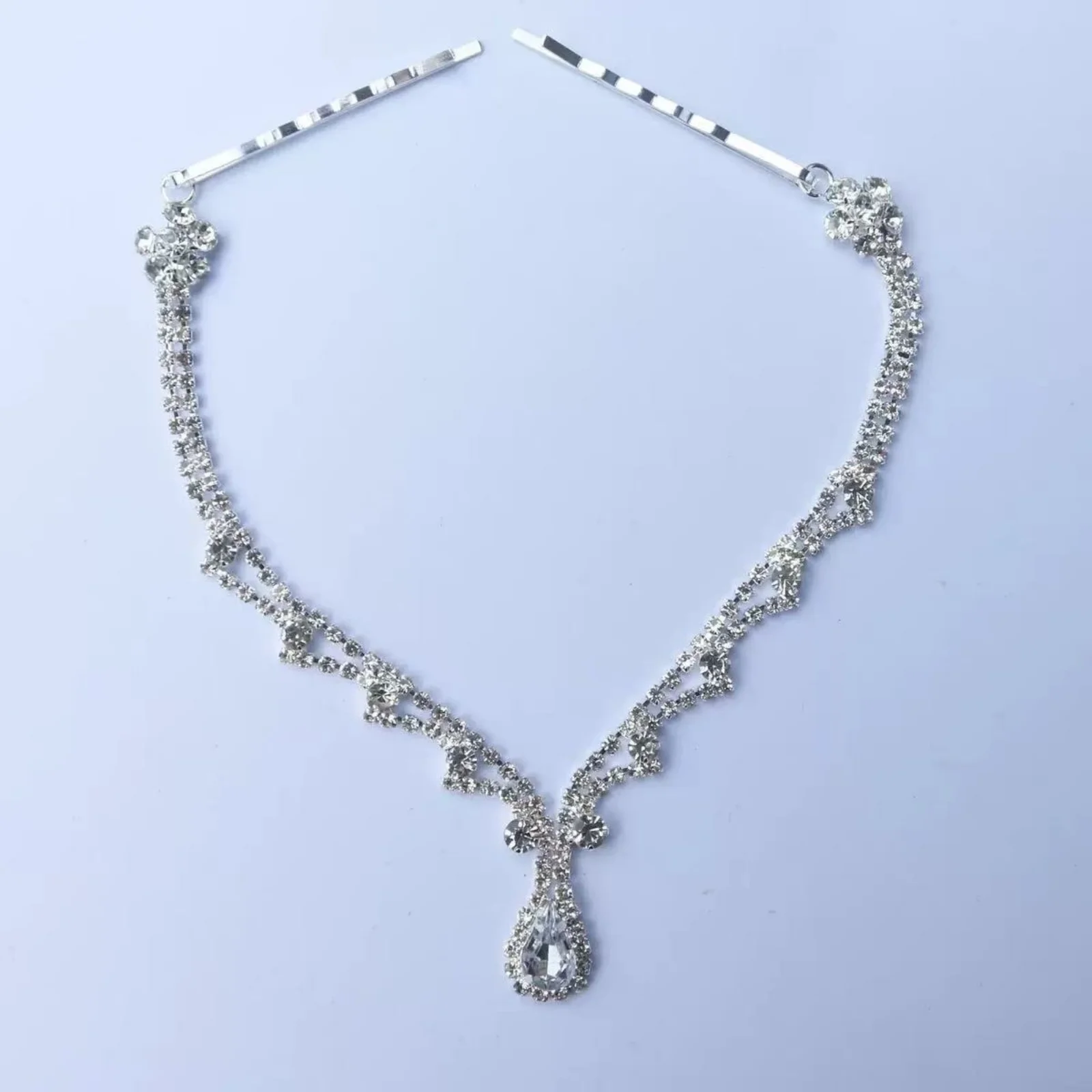 1PC Rhinestone Forehead Headpiece for Women, Silver Crystal Bridal Headband, Vintage Boho Glam Hair Accessory，Wedding Party