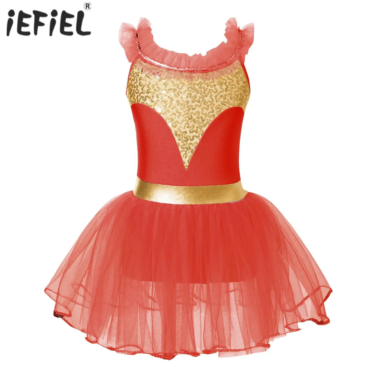 

Ballet Gymnastics Leotard Dress Kids Girls Tutu Figure Skating Dress Modern Contemporary Dance Costume Jazz Show Performance