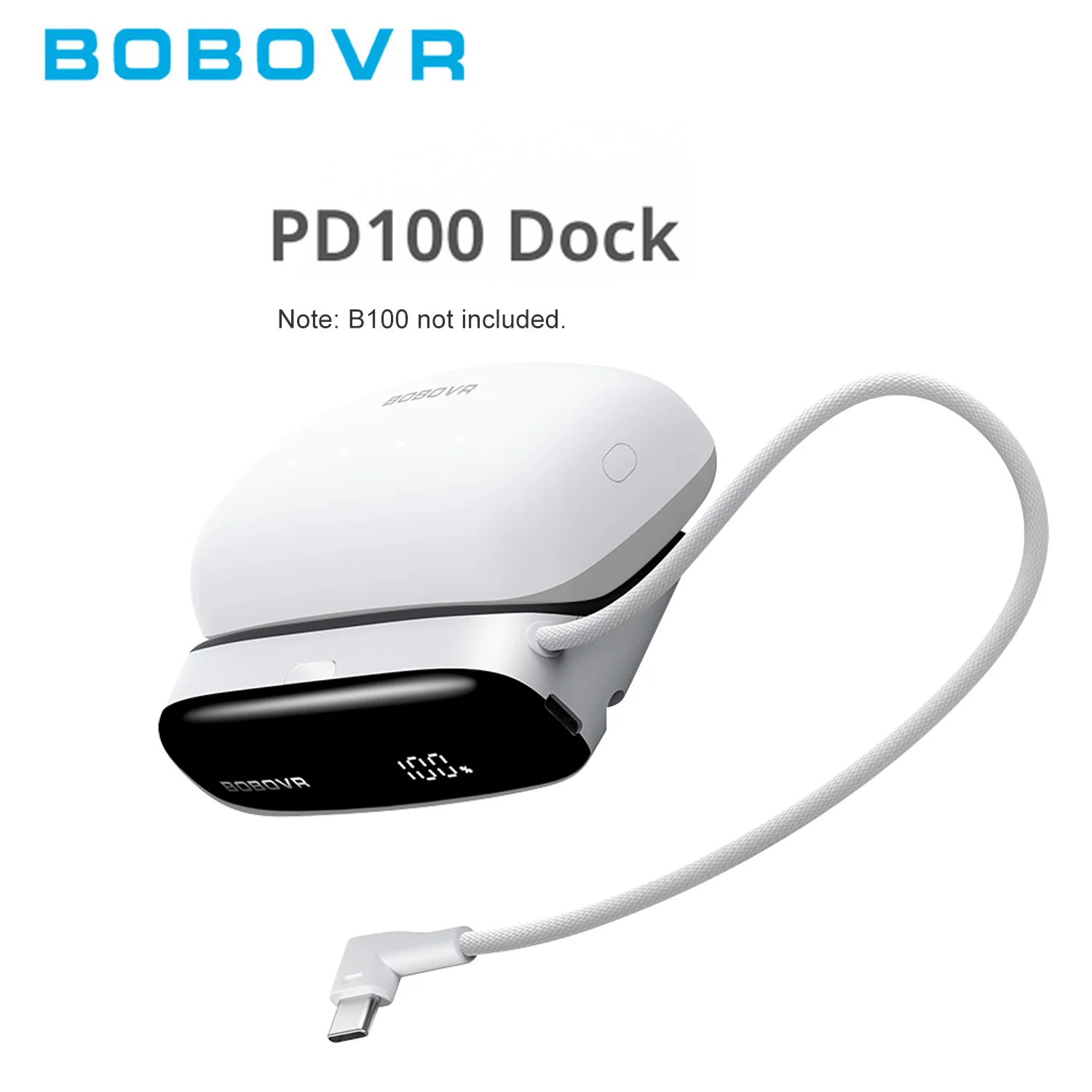BOBOVR PD100 Zwei-in-Eins-Ladestation mit Echtzeit-Leistungsanzeige 30W USB-C PD Schnelles Ein-/Ausladen USB-C USB-A Anschluss Kompatibel mit B100 – Detail 1