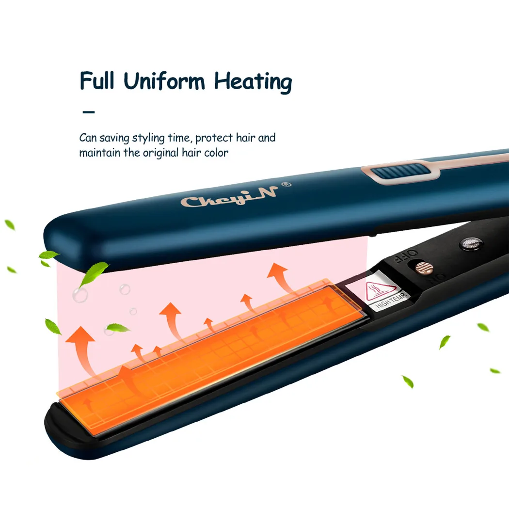 CkeyiN Mini Hair Flat Iron 2 in 1 Hair Straightener and Curler Portable Straightening Iron Constant Temperature 3