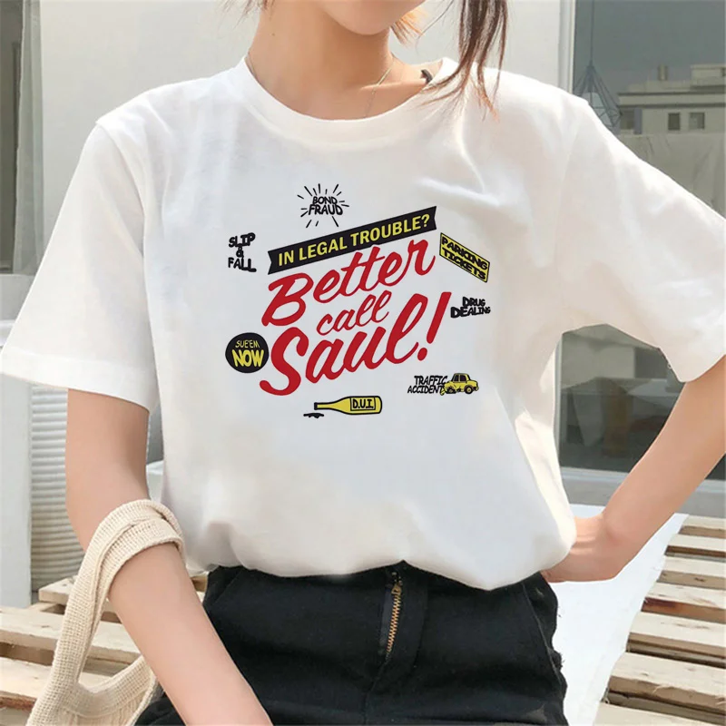 

better call saul summer top male manga print graphic white t shirt casual clothes manga y2k
