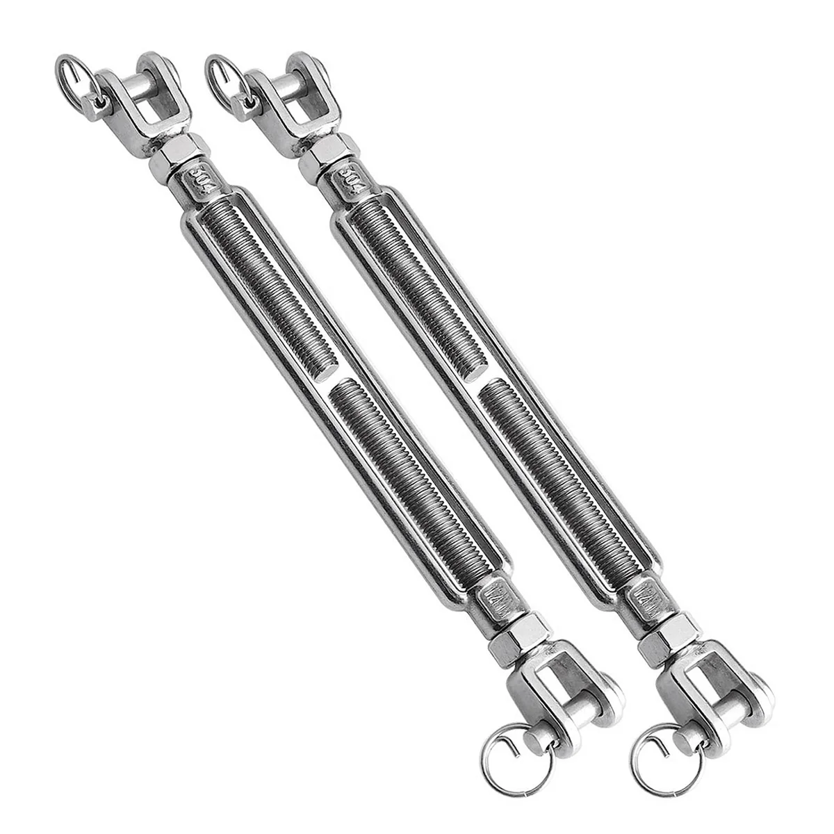

Stainless Steel M 12 Jaw and Jaw Turnbuckle for Tensioning Cable Rope Chain 2200 Lbs Load (2PCS)