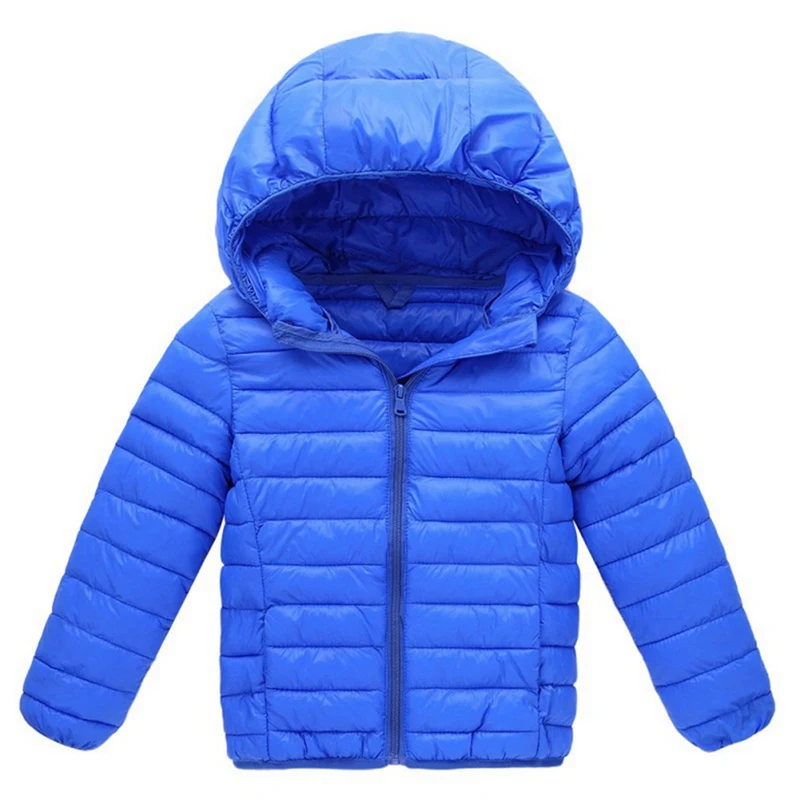Girl Boy Warm Coat Autumn Winter Kids Cotton Jackets Lightweight Hooded Cotton-padded Jacket Solid Color Toddler Baby Outerwear
