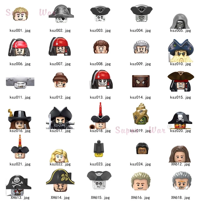 Single Pirates of The Caribbean Jack Sparrow Classic movie Figures Head accessories Building Blocks toys for children Series-086 1