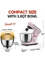 1 шт. миксер, миксер с наклонной головкой, кухонный электрический миксер для теста, для бытовых средств, чаша из нержавеющей стали мощностью 1000 Вт, 4 кварты — изображение 2