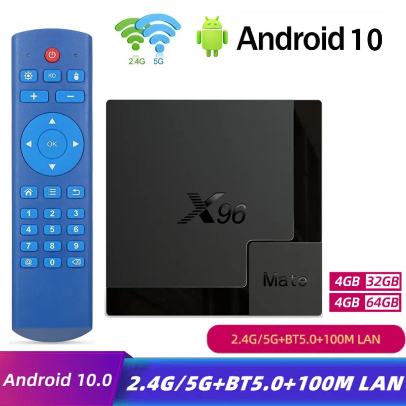 X96 Mate TV Box Android 10 4GB 32GB 4G 64GB 2.4G&5G Wifi Allwinner H616 Smart TV BOX 4K HD Media Player Apply To TV x96 mate smart tv box 2 4g 5g dual wifi android 10 0 4g 32g 64g quad core allwinner h616 core 100m bt compatible hd media player