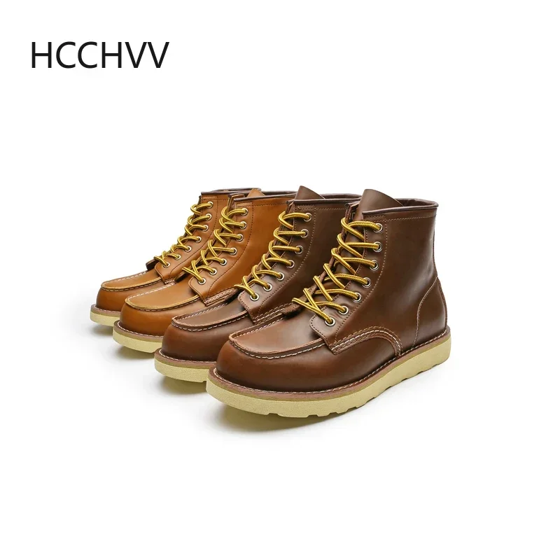 Red Black Winter Mens Shoes Desert Keep Warm Vintage Culture Wings Rookie Mens Boots Motorcycle Boots Red Black Western mens leather boots motorcycle leather boots