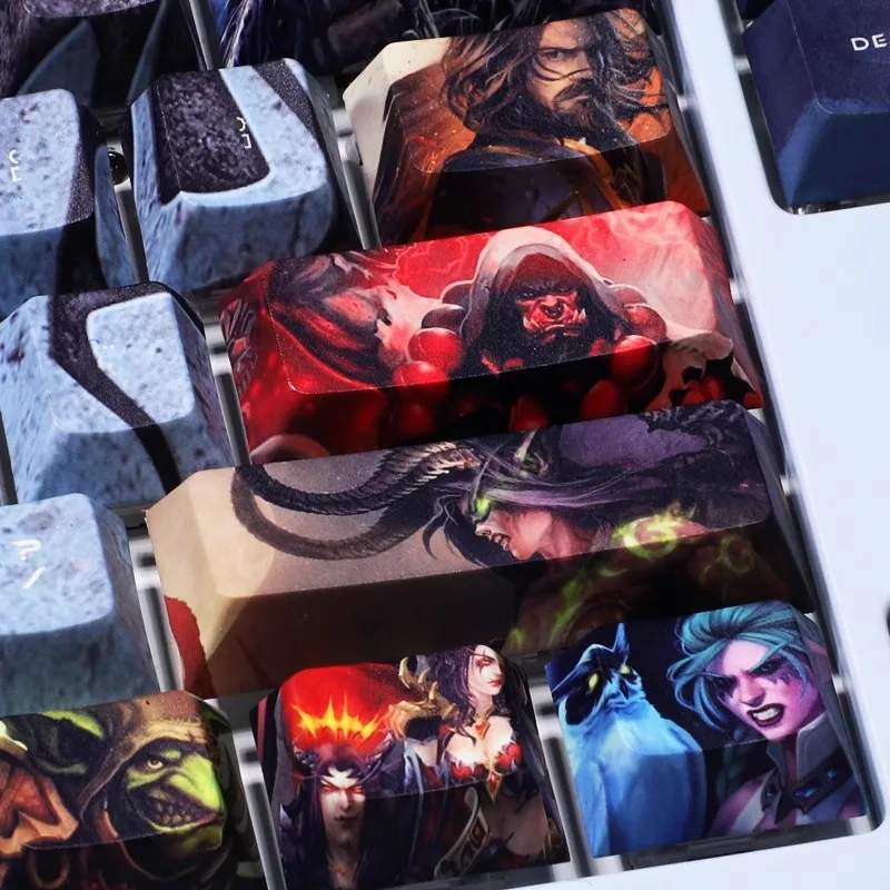 Wow Keycaps para Teclado Mecânico Pbt Dye Sublimation Gaming Keycap para Ansi 61 87 104 Chaves Layout mx Switch - Imagem 4