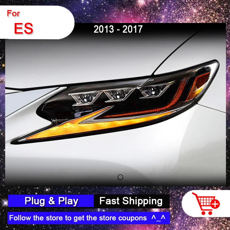 렉서스 ES 2013-2017 ES용 자동차 헤드라이트, 모든 LED DRL 신호등, 듀얼 LED 렌즈, 자동차 액세서리, ES200, ES260, ES250, ES300, ES350