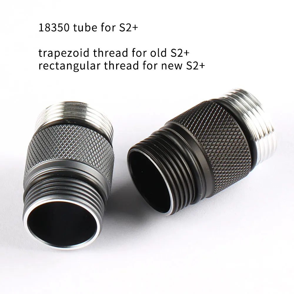 Convoy 18350 Battery Short Tube for S2+ S2 Plus Flashlight Rectangular Thread flashlight battery tube