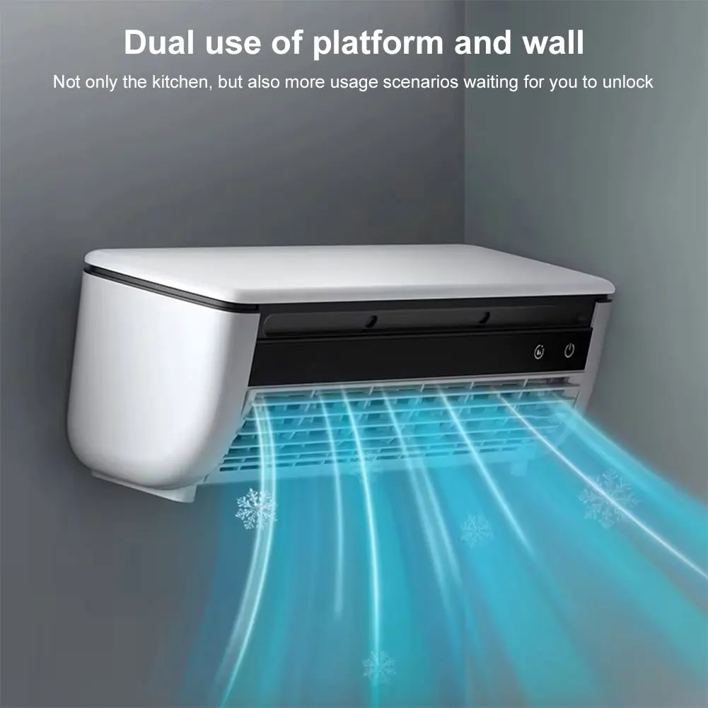 6000mAh Wall-Mounted Air Cooling Fan 15W Power Quick Cooling Easy To Install Leafless Home Kitchen Office Air Conditioning Fan