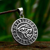 Vintage Eye Of Horus Stainless Steel Pendant For Men Ankh Cross Necklace Rune Fashion Biker Amulet Jewelry Gifts Dropshipping 2