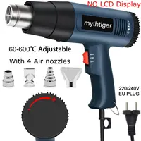 2000W Heat Gun Professional Hot Air Gun Adjustable Temperature 60-600 D 4 Nozzles for DIY Stripping Paint Shrinking PVC and Home 1