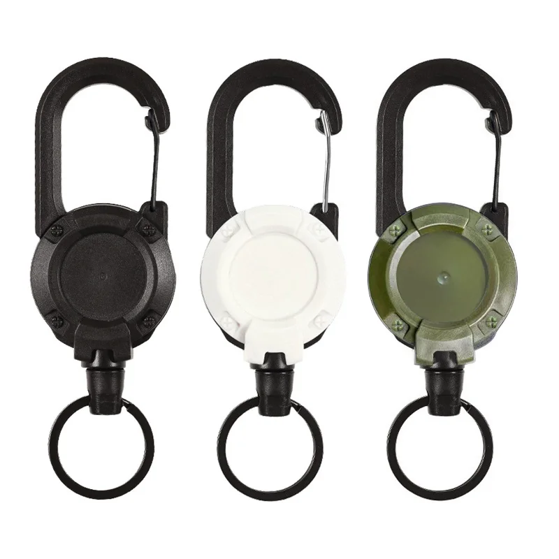 

NEW Heavy Duty Retractable Pull Badges ID Reel Carabiner Key Chain Buckle Key Holder Outdoor Keychain Holds Multiple Tools