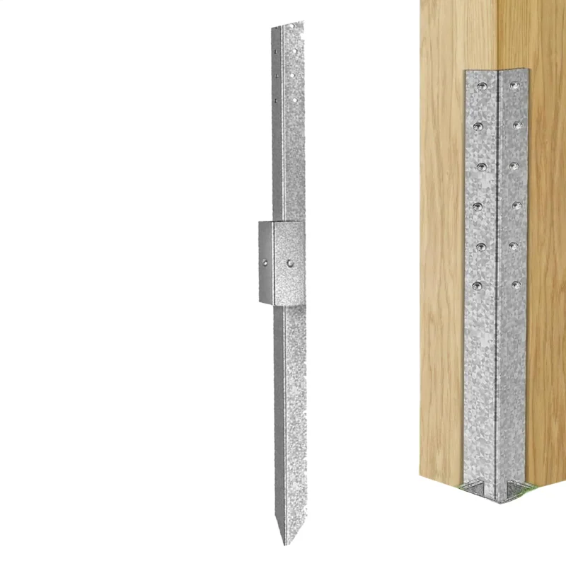 Steel Fence Stakes Heavy Duty Ground Stakes Thickened Barrier Bracket Repairing Accessories For Mailbox Reinforcement