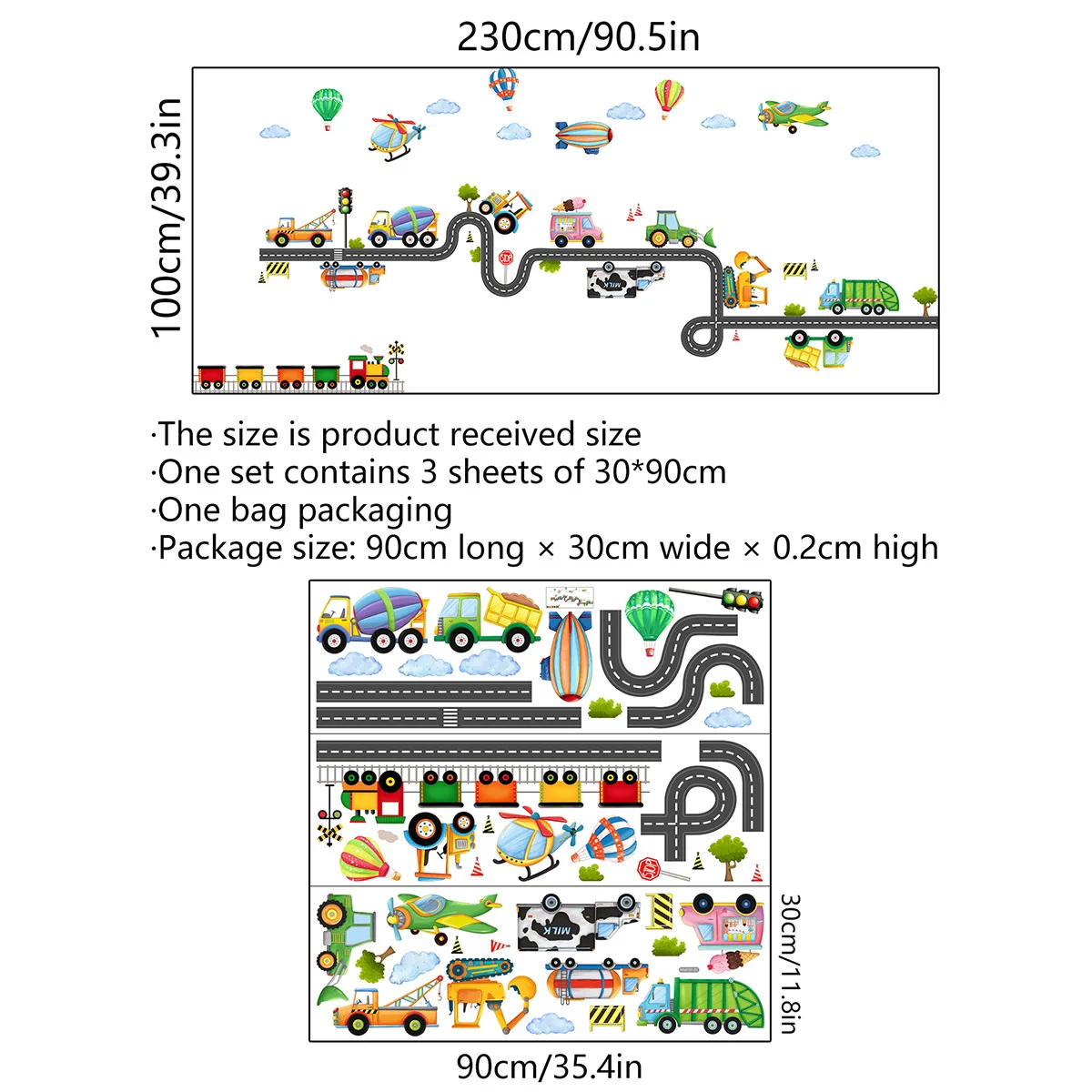 Rail Car Wall Stickers DIY Paper Background Wall Children's Room Kindergarten Decoration Self-adhesive Removable Waterproof - 6