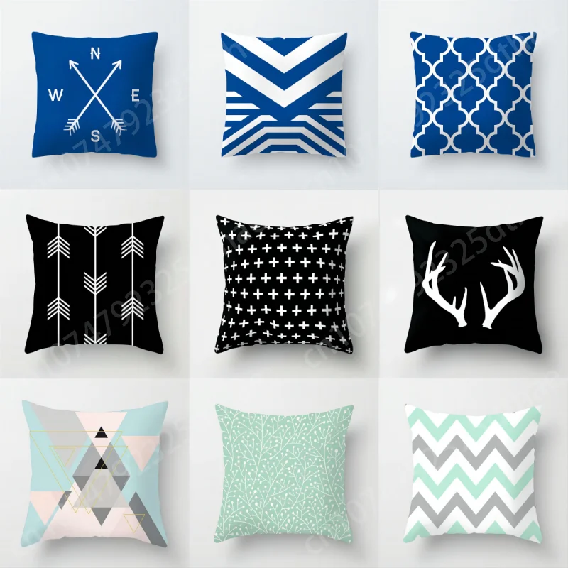 

Geometric Throw Pillow Case Non-Toxic Cushion Cover Sofa Office Accessories Ornament Decorative Polyester Peachskin Pillowcase