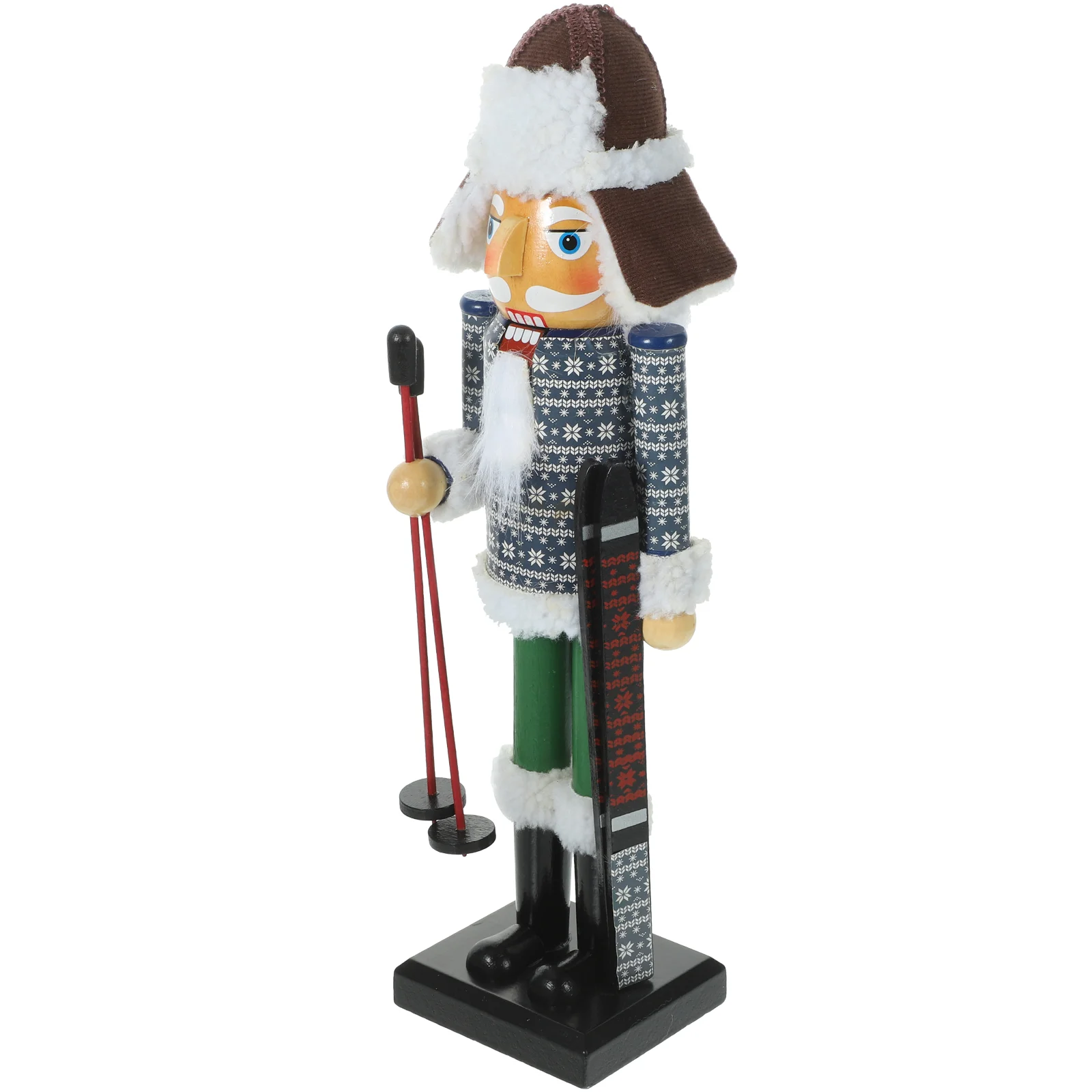 

36cm Christmas Nutcracker Figure Desktop Nutcracker Skier Soldier Statue Holiday Decor Table Ornaments Figurine Party Decoration