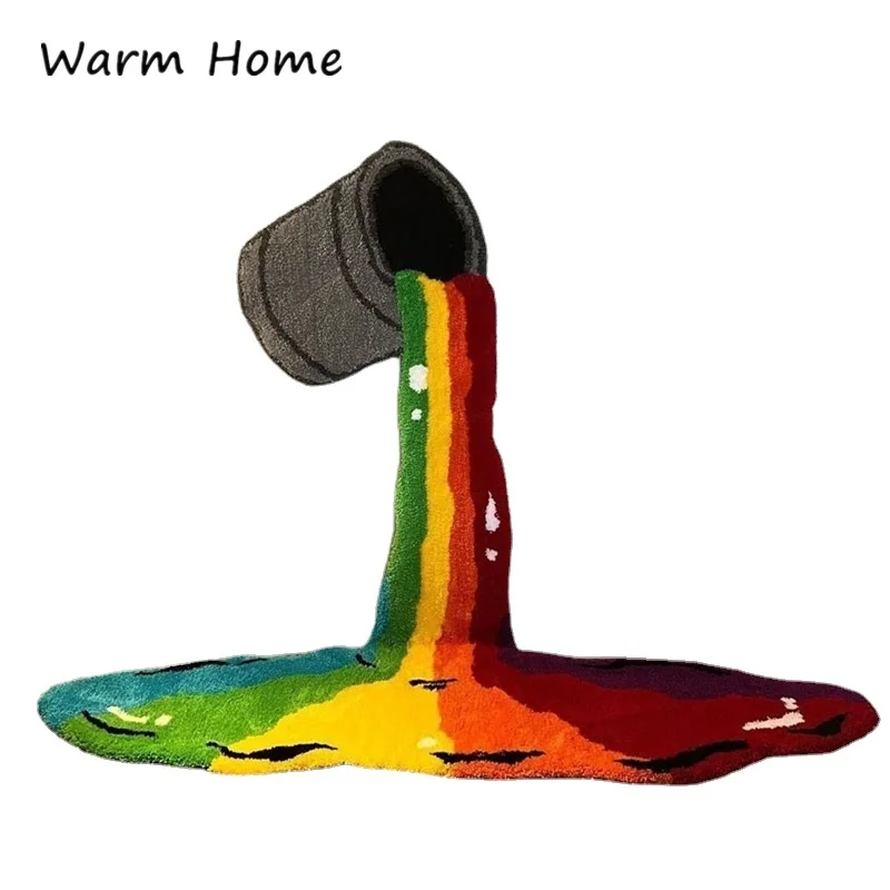 

3D Rainbow Carpet Wall Colorful Hanging Waterfall Pendant Illusion Home Decor Living Room Rug Bedroom Decoration Mat Modern Ins