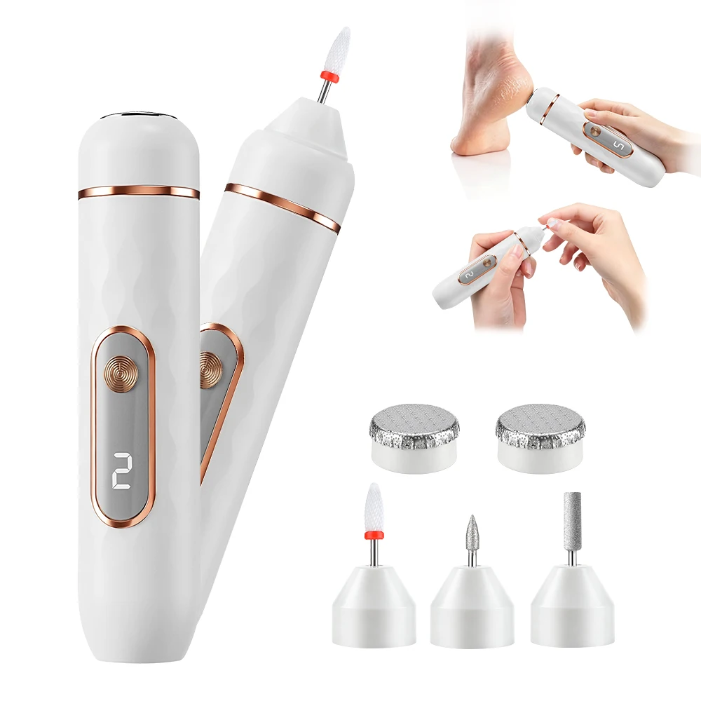 Eectric Grinder With Digita Dispay Rechargeabe Caus Remover 3 Speed Portabe Foot Hee Dead Skin Cau Remova_voghion.com