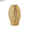 Golden Wrinkle Ceramic Vase Flowers Pots Desk Decoration Flower Arrangement Gold-plated Floral Vases Room Aesthetic Decor 6