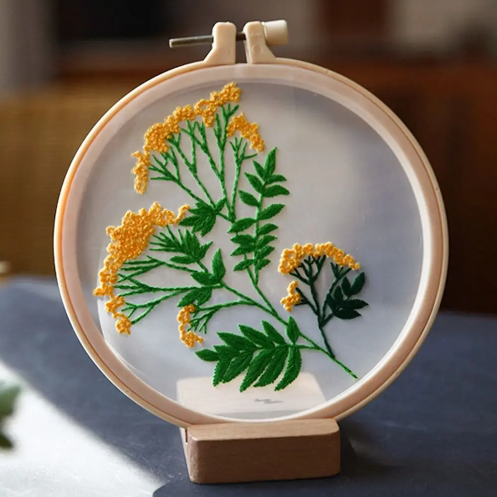 DIY Flower Embroidery Kit Dandelion Sunflower Painting Handicrafts DIY Material Kits Beginner Embroidery Kit Stitch
