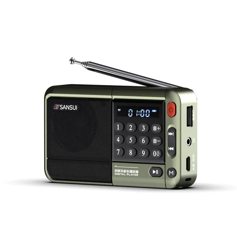 SANSUI Mini Portable FM Digital Radio Receiver Range Bluetooth