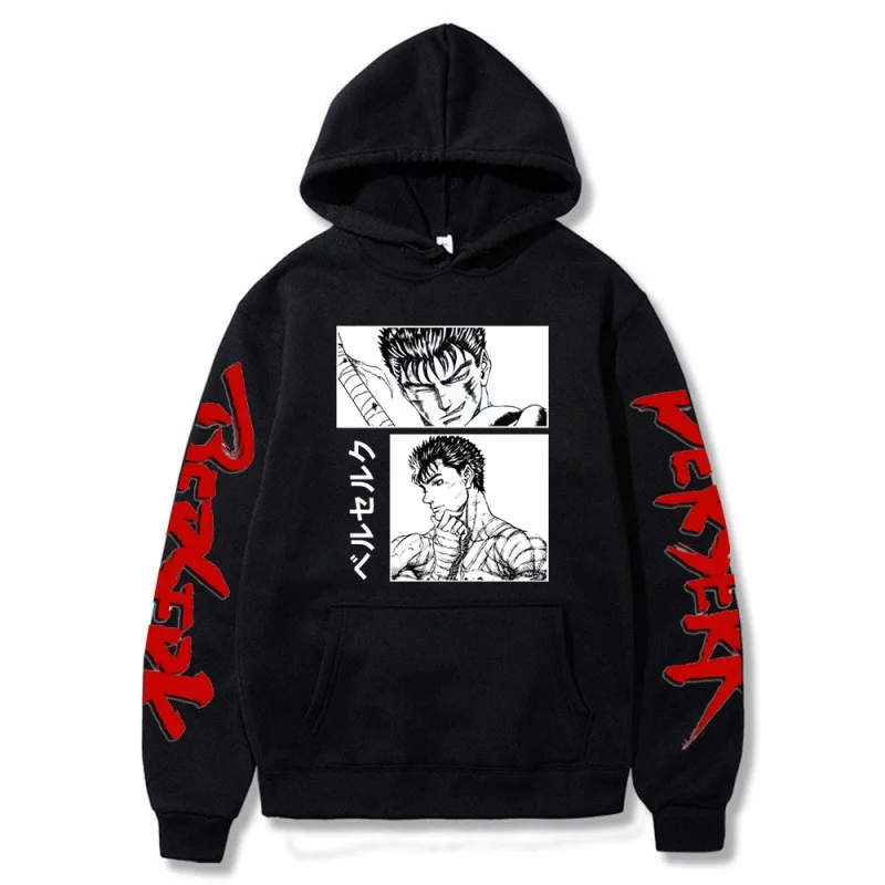 

Berserk Anime Hoodie Men Women Harajuku Guts Manga Sweatshirts Oversized Long Sleeved Pullovers Japanese Style Vintage Tracksuit