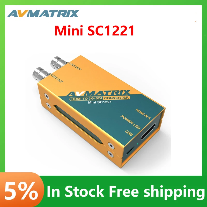 

Конвертер AVMATRIX Mini SC1221 HDMI в SDI, карманный трансляционный преобразователь, входной сигнал HDMI в двойной сигнал SDI