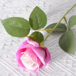 Elegant Artificial Red Rose Bouquet for Wedding and Home Decor - Realistic Floral Arrangement (Dark pink)