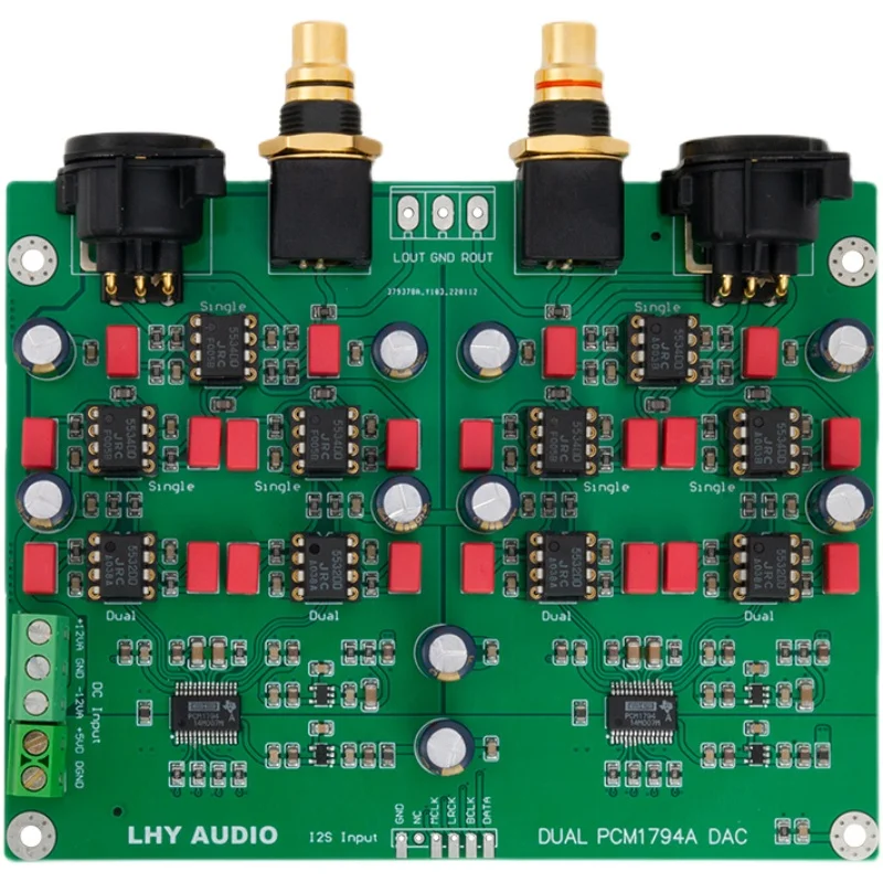 

Nvarcher HIFI Dual PCM1794A DAC Audio 5532dd+5534dd Op AMP Decoder XLR RCA Output I2S input Board 24Bit 192K