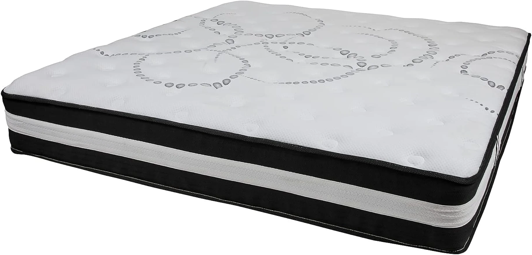 

Flash Furniture Capri Comfortable Sleep 12 Inch Hybrid Pocket Spring Mattress | King Size Mattress in a Box,White