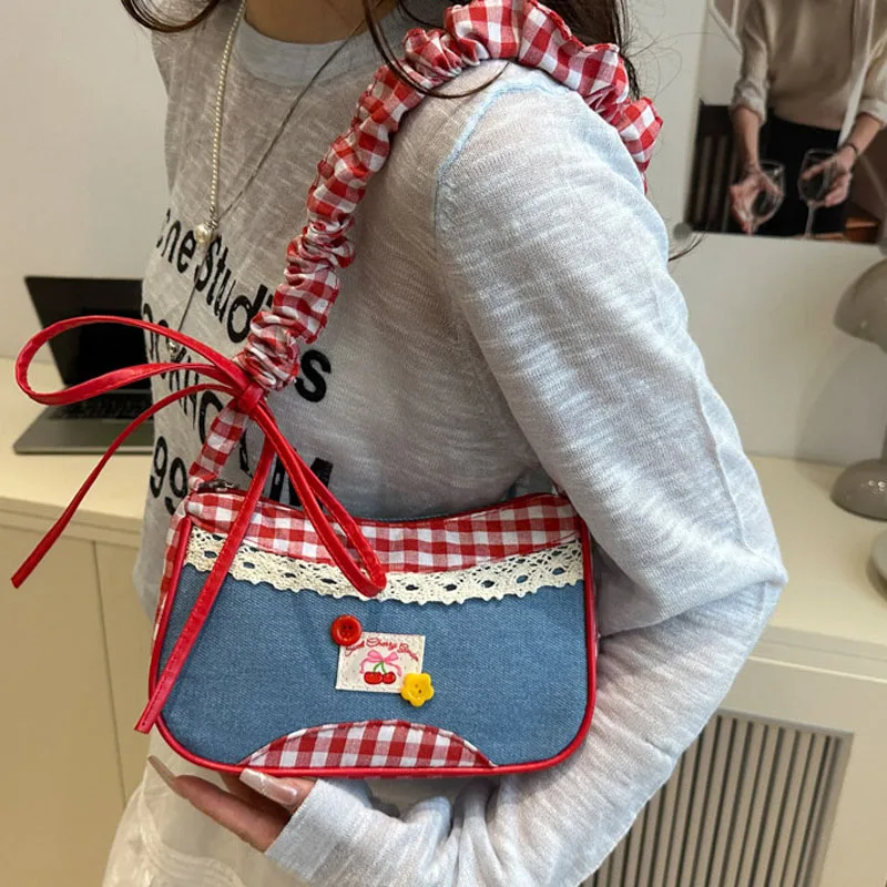 Fashion Women's Handbag Korean Y2K Underarm Shoulder Bag Minimalist Adjustable Strap Messenger Backpack Commuter Bag Decor Gift 1