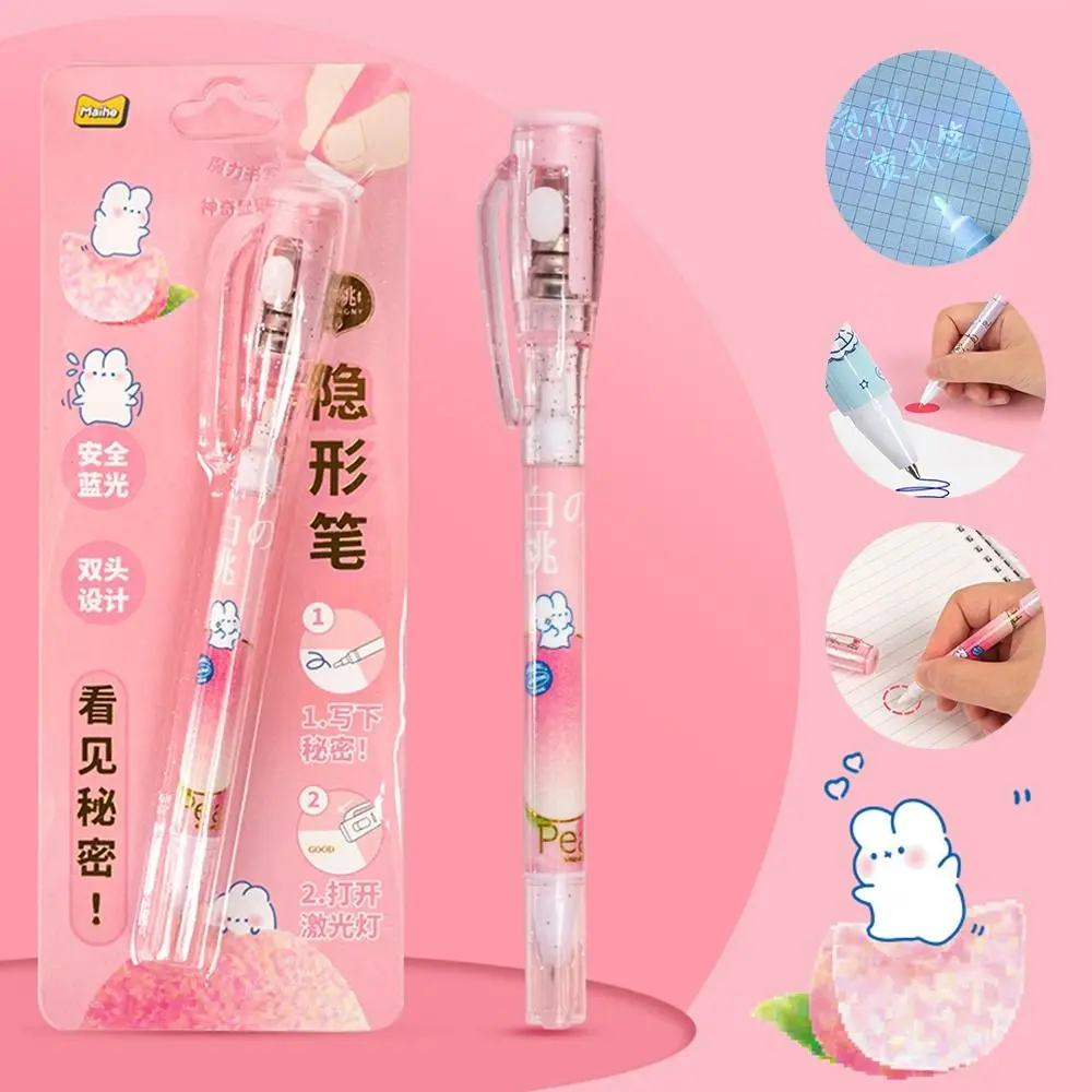 신비롭게 사라지는 귀여운 보이지 않는 마커 Led UV 램프 젤 펜 보이지 않는 볼펜 작은 빛으로 더블 헤드