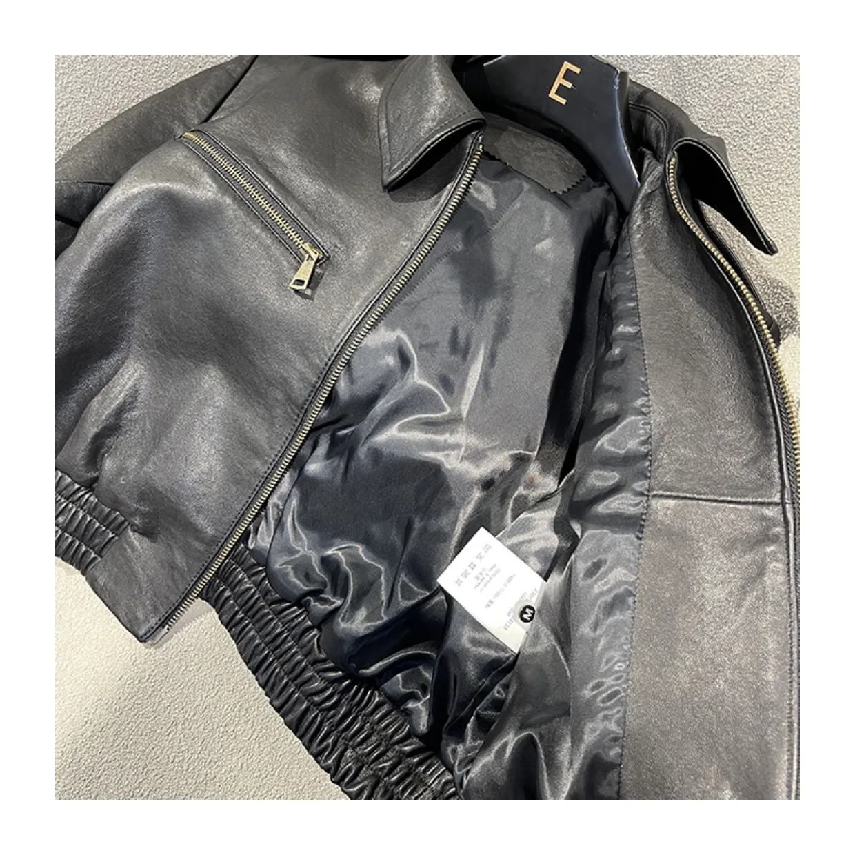 2023 Spring Autumn Chic Women's High Quality Genuine Leather Biker Jackets Elegant Sheepskin Short Coat B828